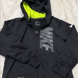 Nike Black Hoodie with Neon Green Lining